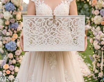 Wedding Card Box BIG SIZE - Large Keepsake Box - Lockable money box - Card money holder - Graduation Card Box - XXL size - Wedding Gift