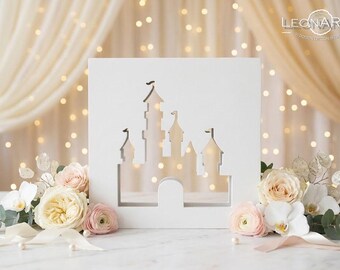Wedding Sand Ceremony Castle Frame-Unity shadow sand ceremony box-Fairy tale Sand Shadow Box Frame-Cinderella Castle Frame-Wedding gift