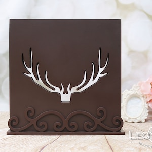 Geweih Sand Zeremonie Rahmen-Brown Sand Zeremonie Set-Wooden Unity Sand Zeremonie Geweih Rahmen-Rustic Hochzeit Sand Zeremonie-Geweih Dekor