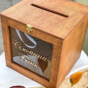 Personalisierte Hochzeitskarte Box-Hochzeits-Spardose mit Namen mit Schloss-Abschließbar-Hochzeitskarte Geldhalter-Hochzeitsgeschenk