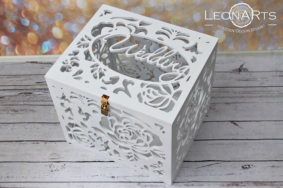 Holz-Hochzeitskartenbox Mit Schloss – Roségold, 30,5 X 24,1 X 23,1 Cm, Für Karten & Geldgeschenke, Inkl. Schild & Schlüssel