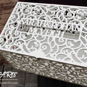 Caixa de cartão de casamento personalizada TAMANHO GRANDE - Caixa de lembrança personalizada - Caixa de dinheiro de casamento com chave - Porta-dinheiro de cartão de casamento - Caixa de cartão de formatura - tamanho XXL