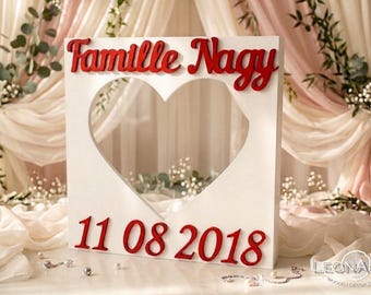 Unity shadow sand ceremony box-Personalized Wedding Sand Ceremony Heart Frame-Sand Shadow Box Frame with surname&wedding date-Beach Wedding