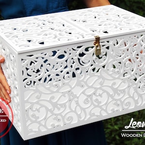 Hochzeitskartenbox BIG SIZE - Große Aufbewahrungsbox - Abschließbare Sparbox - Kartengeldhalter - Abschlusskarte Box - XXL Größe - Hochzeitsgeschenk