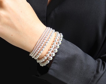 アクセサリー Silver Beaded Bracelet / Large fifth Sterling Silver Beaded Bracelet 925 Sterling Silver Ball Bracelet