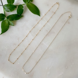 Dainty Layering Necklace  Gold Filled Satellite Chain  Gold Filled Cable Chain