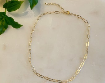 Laken Choker  Gold Filled Paperclip Choker  Sterling Silver Paperclip Necklace  Paperclip Chain Necklace