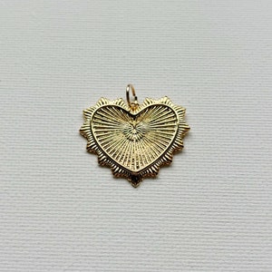 Gold Heart Pendant | Heart Medallion Pendant | Interchangeable Charm