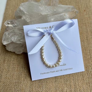 Freshwater Pearl Keepsake Bracelet Pearl Baby Bracelet Flower Girl Gift Wedding Jewelry Baby Girl Bracelet