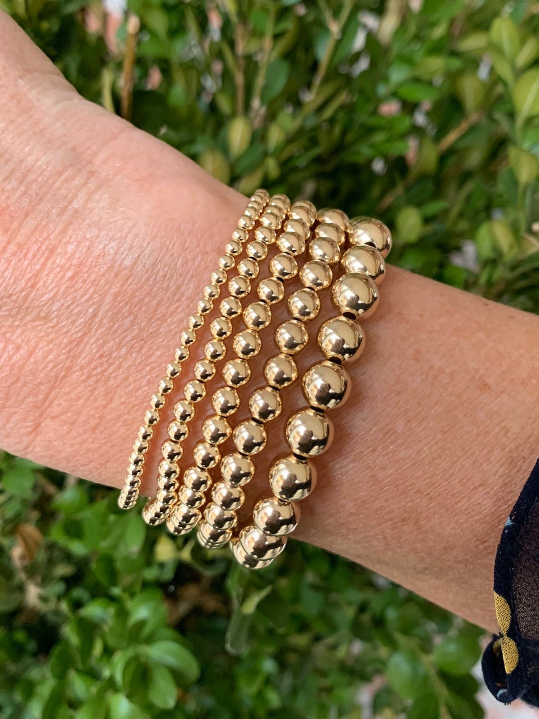 Update more than 84 gold beaded bracelet stack latest