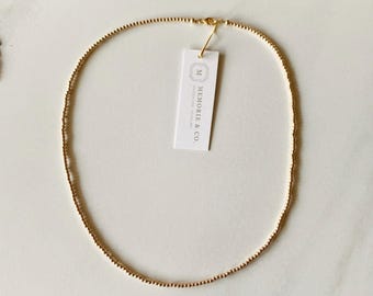 2mm Bead Necklace Dainty 14K Gold Filled Beaded Choker .925 Sterling Silver Bead Necklace Gold Ball Necklace Gift Idea for Her