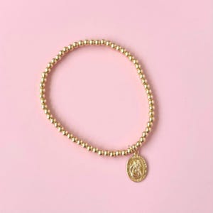 Saint Christopher Bracelet 14K Gold Filled St Christopher Bracelet for Women Catholic Bracelet Gift Idea for Traveler Religious Jewelry Gift
