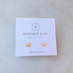 Gold Star Studs 14k Gold Filled Minimalist Star Stud Earrings Star Non Tarnish Hypoallergenic Nickel Free Earrings