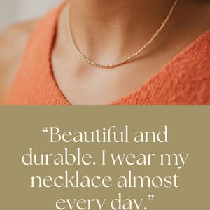 2mm Bead Necklace Dainty 14K Gold Filled Beaded Choker .925 Sterling Silver Bead Necklace Gold Ball Necklace Gift Idea for Her image 12