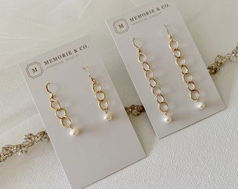 Bethany | Freshwater Pearl Dangle Earrings | Bridesmaids Gift | Bridal Jewelry | Wedding Earrings | Gift for Her