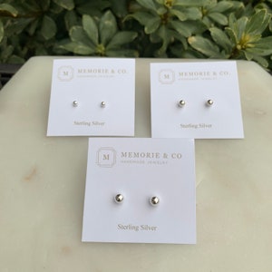 Sterling Silver Bead Earrings Silver Ball Earrings Silver Bead Earrings Silver Bead Stud Earrings