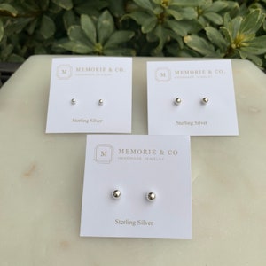 Sterling Silver Bead Earrings | Silver Ball Earrings | Silver Bead Earrings | Silver Bead Stud Earrings