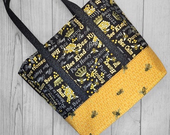 Bees Extra Large Tote Bag, Washable, Reusable Grocery Bag, Gym Bag, Diaper Bag, Kids Bag, Beach Bag