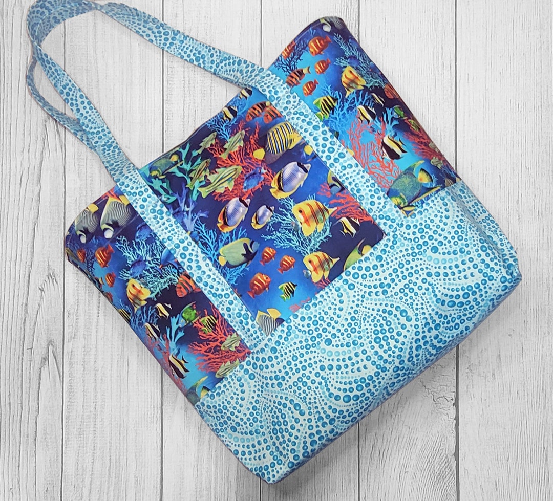 Deep Sea Ocean Fish Extra Large Tote, Overnight Bag, or Stylish Reusable Grocery Bag - Etsy