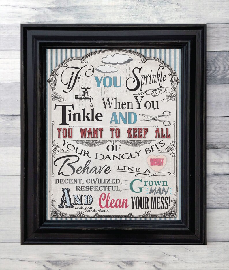 If You Sprinkle When You Tinkle Instant Download Funny Etsy