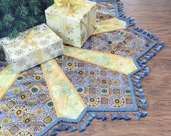 Victorious Princess Sapphire Batik 52" gewatteerde kerstboomrok