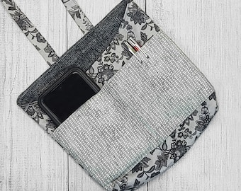 Sketched Floral Car Caddy, Pretty ReUsable Trash Bag and Organizer in One, Options Available
