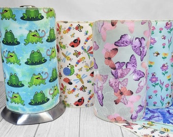 Cute Critters Collection UnPaper Paper Towels, ReUsable, Washable, Sustainable, Zero Waste, Bugs, Frogs, Butterfly, Dragonfly