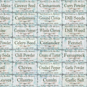 Shabby Chic 62 Spice Label Set Hardcopy- Spice Labels, Antique Decor, Vintage Pantry Labels, Organization, Canisters