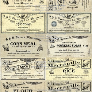 Vintage Canister Labels Set Instant Download- Antique Decor, Farmhouse ...