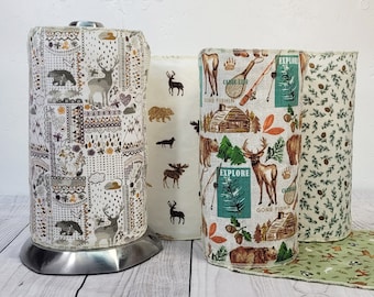 Deer Bear Moose UnPaper Paper Towels Lodge Cabin and Lake House ReUsable Washable Sustainable