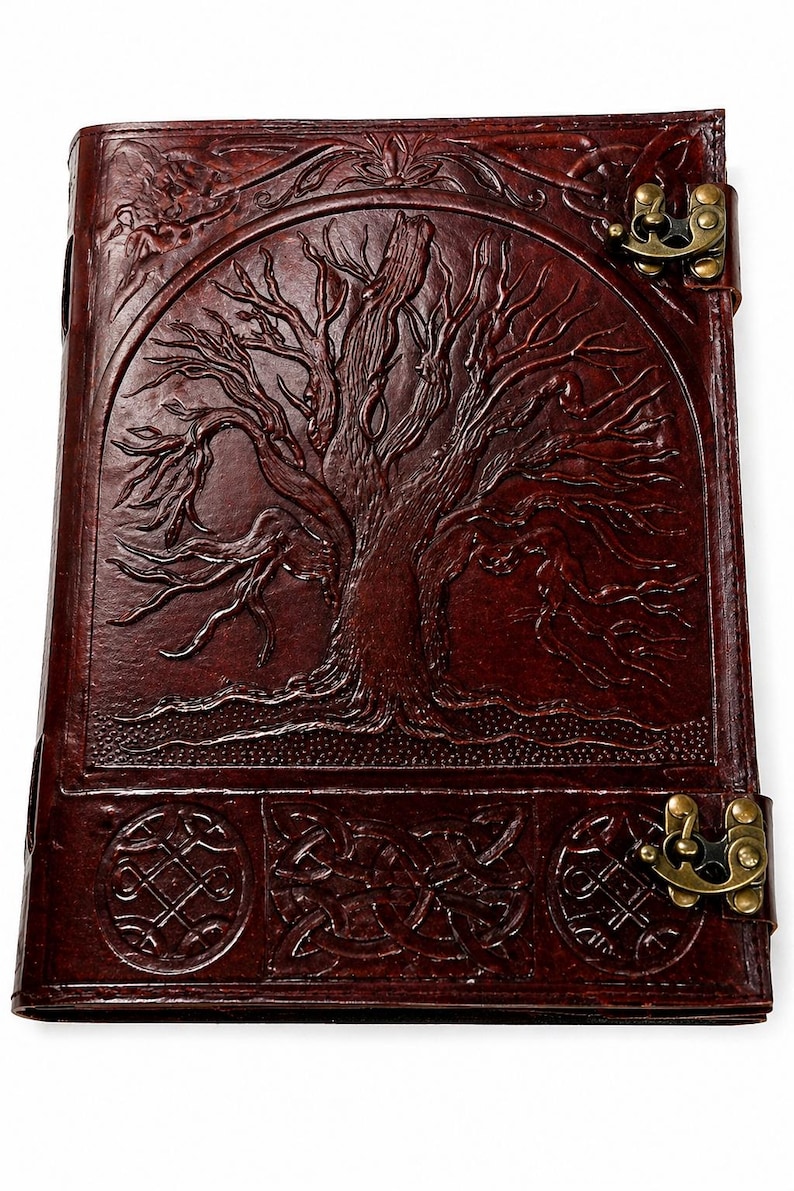 Tree of Life Leather Journal, Handmade Vintage Diary, Embossed Leather ...
