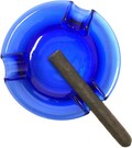Trident Blue Cigar Ashtray Large 6.5"