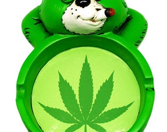Fantasy Gifts Stoner Bear Polyresin Ashtray - 4"x6" …