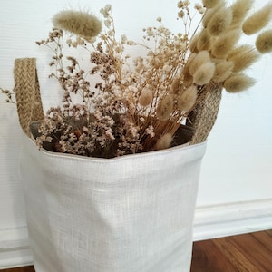 Pocket tray / Storage basket 100% linen