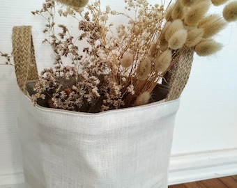 Pocket tray / Storage basket 100% linen