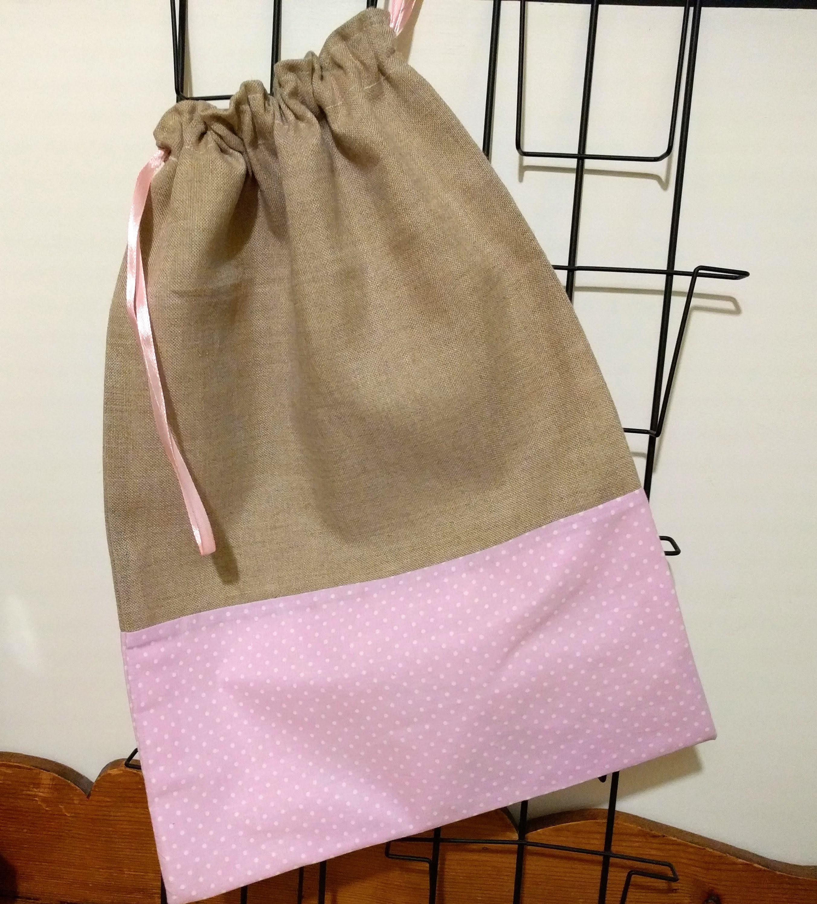 Sac à Linge, Sac Jouets, Pochon Lin/Coton Doublé