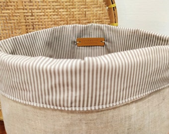 Pocket tray / Cotton/linen storage basket