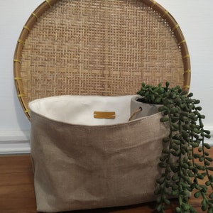 Pocket tray / Storage basket 100% linen