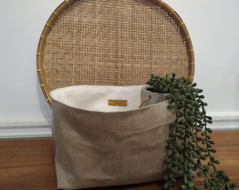 Pocket tray / Storage basket 100% linen