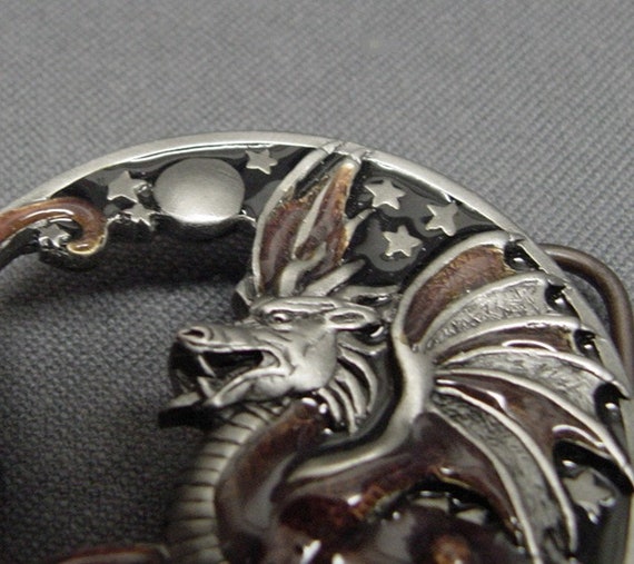 Vintage Pewter Siskiyou Dragon Belt Buckle - image 3