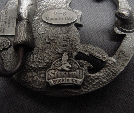 Vintage Pewter Siskiyou Dragon Belt Buckle - image 4