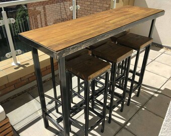 narrow bar table small handmade bespoke outdoor indoor modern industrial long narrow bar table and stools custom made garden furniture steel etsy narrow bar table small handmade bespoke outdoor indoor modern industrial long narrow bar table and stools custom made garden furniture steel etsy
