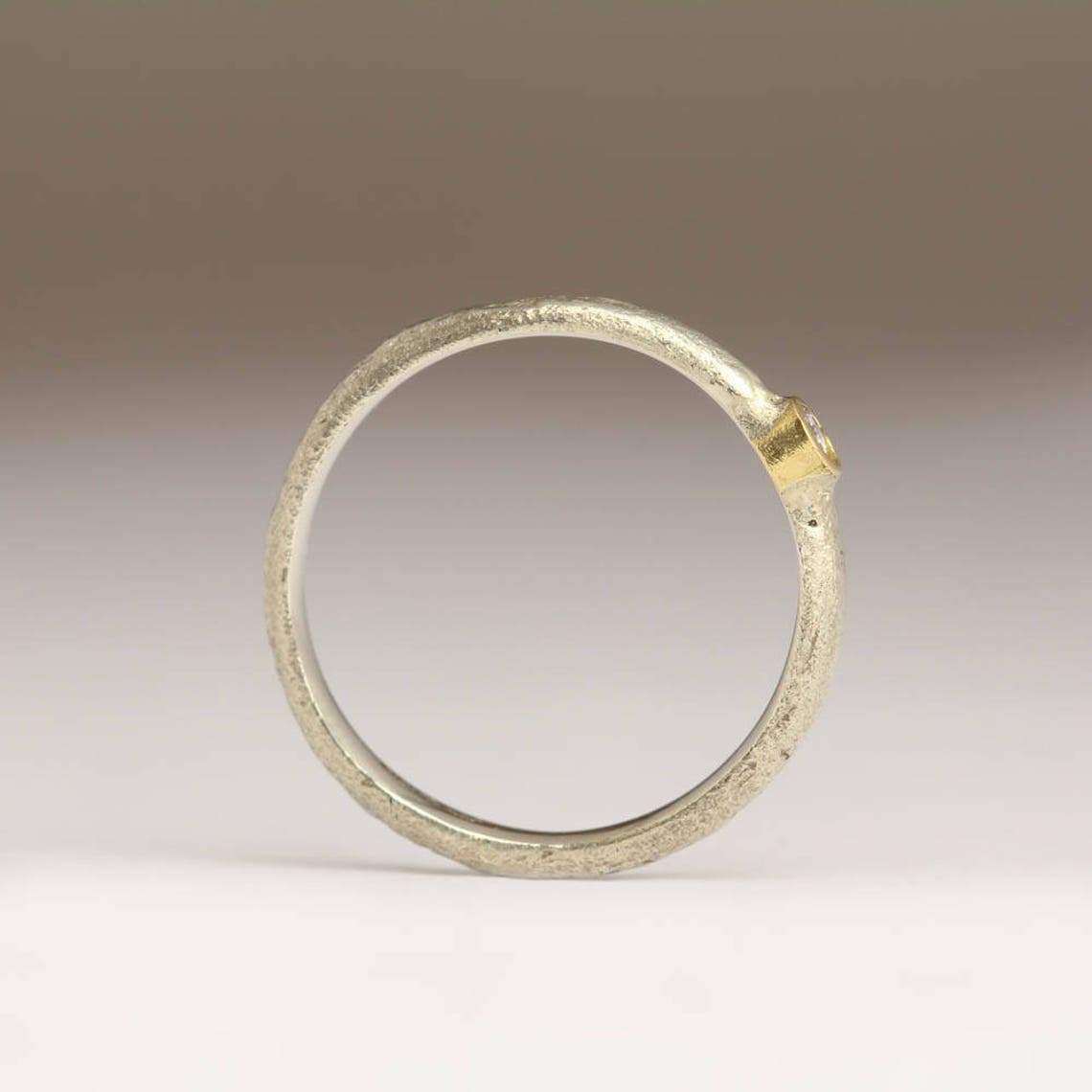 9ct White Gold and Diamond Engagement Ring, Dainty Modest Ring ...