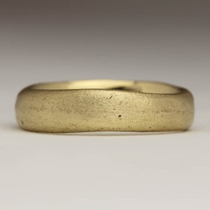Subtle 18ct Gold Sandcast Ring, Twist on a Classic, 5mm Alternative Wedding Band, Unusual Jewellery with a Difference, Ethical Recycled Gold image 2