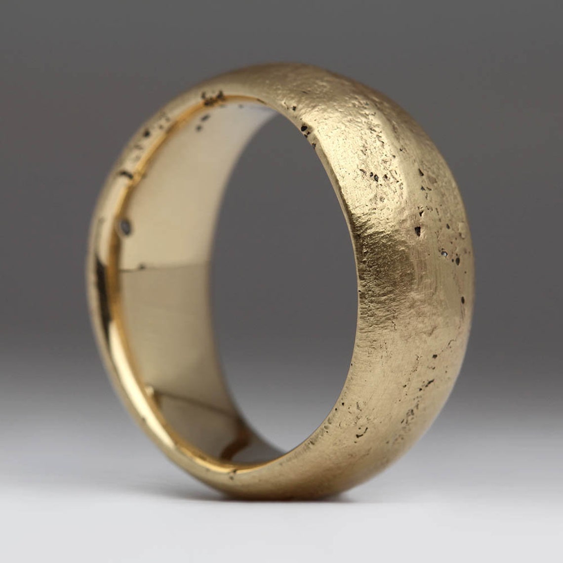 Sand Cast Gold Ring 9mm Wide 9ct Yellow Gold Ring Chunky Etsy