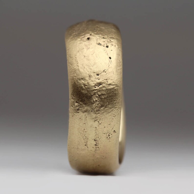 Sand Cast Gold Ring 9mm Wide 9ct Yellow Gold Ring Chunky Etsy