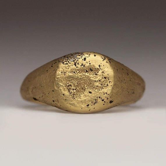 Mens 18ct sale gold signet ring