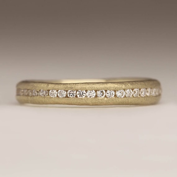 9ct Gold Diamond Eternity Ring, Ethical Diamond Ring, Australian Diamond Eternity Ring, Rustic Diamond Ring, Channel Set Unique Wedding Ring