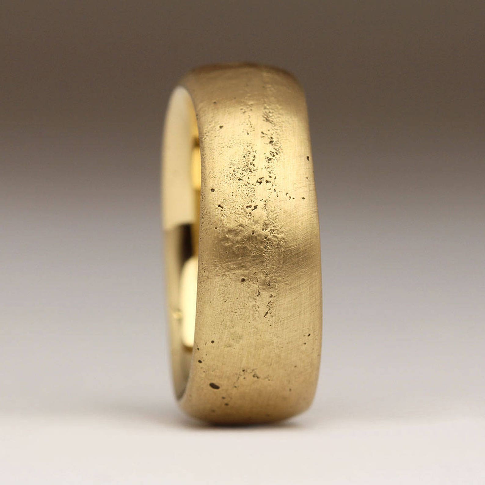 Solid 18ct Gold Mens Ring Cast in Beach Sand Organic Wavy - Etsy