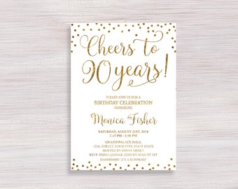 90th birthday invitations etsy